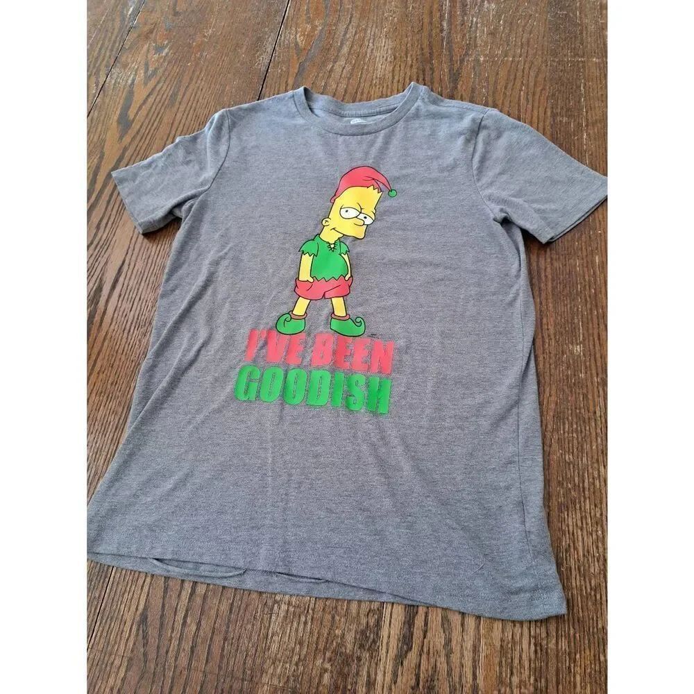 XL Size 14/16 Old Navy Bart Simpson Christmas Holiday Short Sleeve Tshirt Shirt